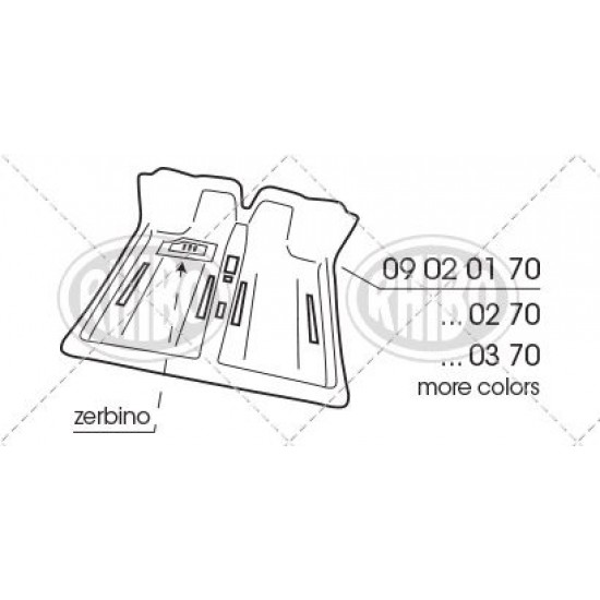 MOQUETTE PREFORMATA FIAT 600F LISCIO ANTRACITE