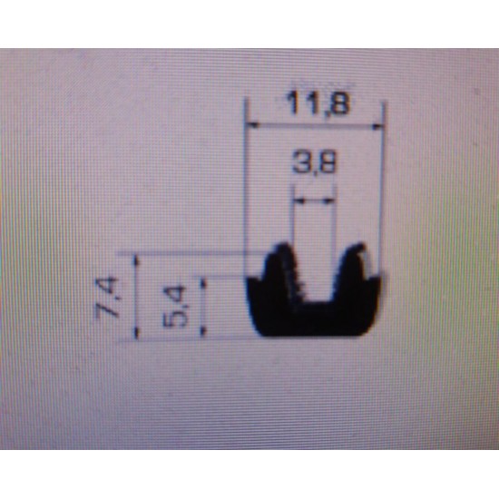 CANALINO FLOCCATO STRETTO 7,4X11,8 AL MT.(25)