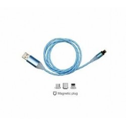 CAVO CARICATORE A LED BLU PLUG MAGNETICO