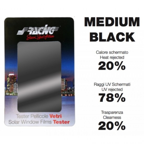 PELLICOLA PER VETRI NERO MEDIO 20% CM.50X300