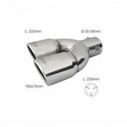 TERMINALE INOX USCITA DOPPIA TONDA INCLIN.SX
