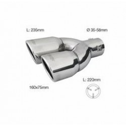 TERMINALE INOX USCITA DOPPIA TONDA INCLIN. DX
