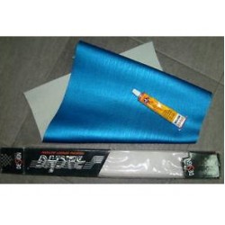 ECO-PELLE RACE DESIGN INOX/BLU 60X40CM.
