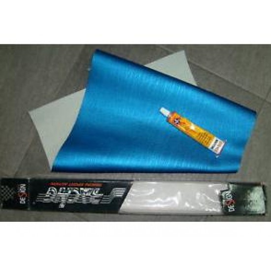 ECO-PELLE RACE DESIGN INOX/BLU 60X40CM.