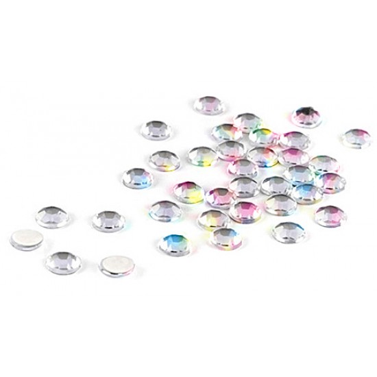 KIT 50 CRISTALLI ADESIVI BLU DIAM.8 MM.