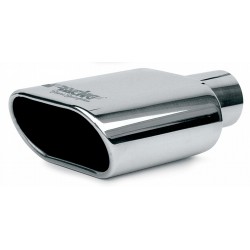 TERMINALE INOX OVALE INCLINATO 135 X 75 DIAM. IN 57 MM