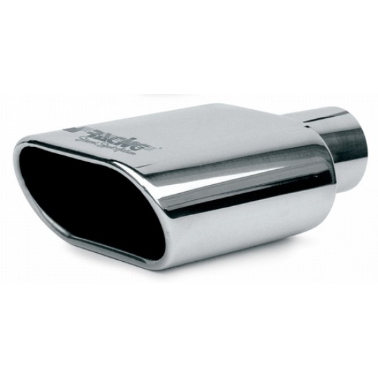 TERMINALE INOX OVALE INCLINATO 135 X 75 DIAM. IN 57 MM