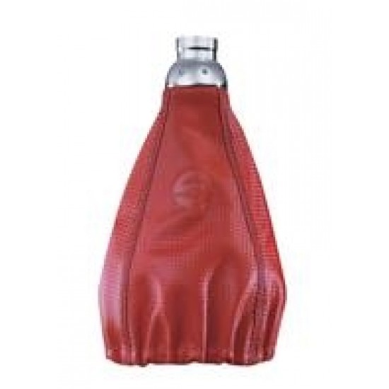 CUFFIA CAMBIO IN PELLE CUBICATA ROSSA