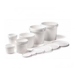 CONTENITORE IN PLASTICA BIANCO CON COPERCHIO ML.120