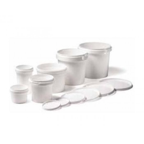 CONTENITORE IN PLASTICA BIANCO CON COPERCHIO ML.120
