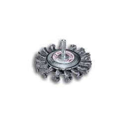 SPAZZOLA ACCIAIO CIRCOLARE ATT. TRAPANO A MAZZETTI RITORTI D.70 MM. - (GZ71) SPAZZOLA ACCIAIO CIRCOLARE ATT. TRAPANO A MAZZETTI RITORTI D.70 MM. - (GZ71)