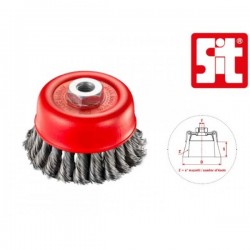SPAZZOLA ACCIAIO A TAZZA A MAZZETTI RITORTI ATT. FLEX M14 D.100 MM. - (TZ100) SPAZZOLA ACCIAIO A TAZZA A MAZZETTI RITORTI ATT. FLEX M14 D.100 MM. - (TZ100)