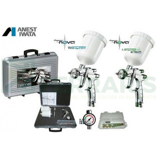 KIT 2 AEROGRAFI WS400  BASE 1,3 + WS400 TRASP. 1,3 SERIE 2 C/VALIGIA * PROMO *